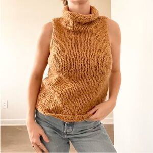 Vintage Express Cowl Neck Sweater in Warm Brown